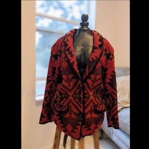 Vintage 90s Woolrich Oversized Soutwestern / Aztec / Navajo Wool Blanket Jacket